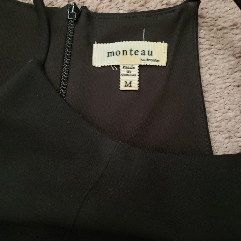 Monteau black spaghetti strap dress Sz M - Picture 3 of 3